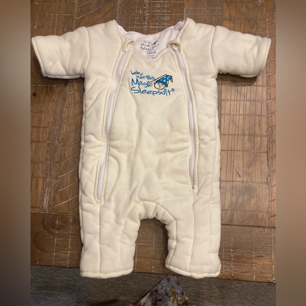 Baby Merlin's Magic Sleepsuit Pale yellow gender neutral VGUC size 3 mths